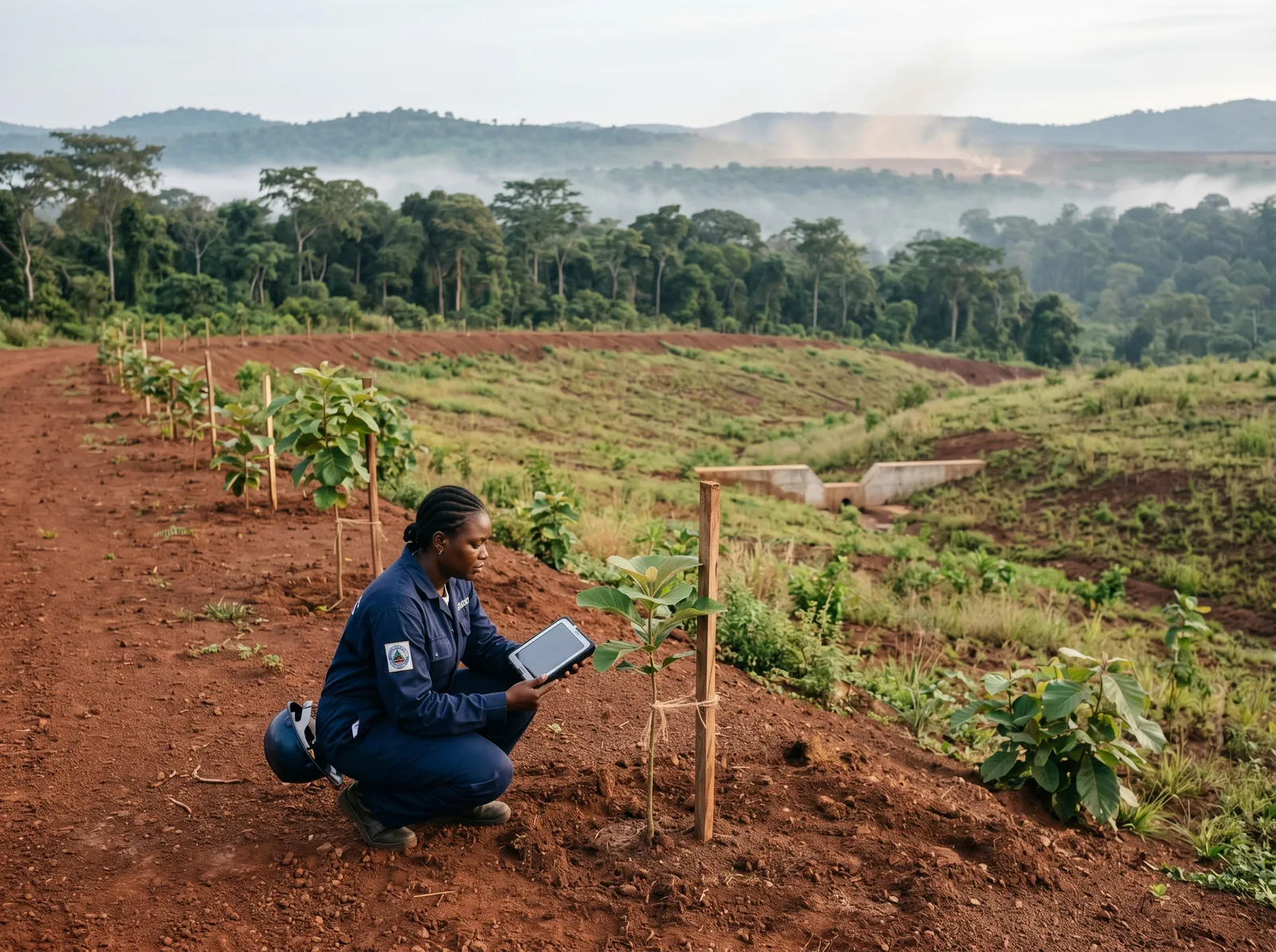 Réhabilitation environnementale SOKIMO — reforestation et suivi technique d'une terrasse minière en Ituri